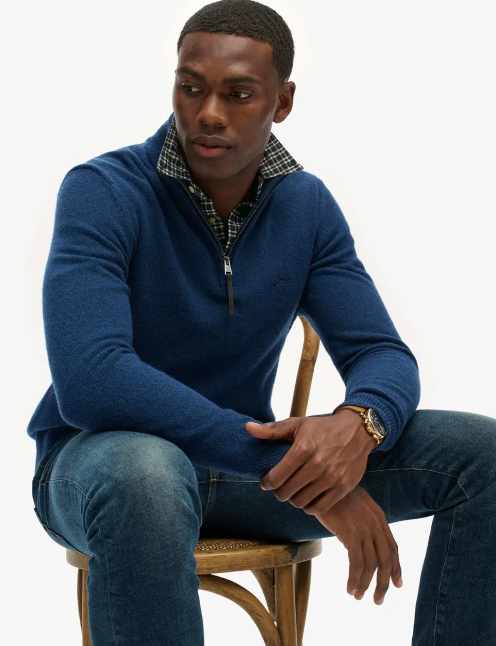 Wool Blend Half Zip Jumper