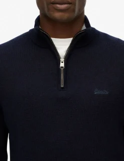 Wool Blend Half Zip Jumper