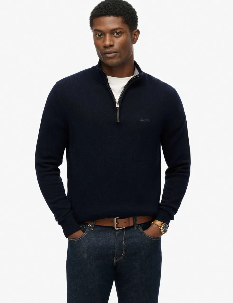 Wool Blend Half Zip Jumper