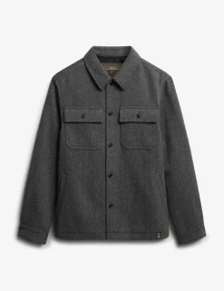 Wool Blend Herringbone Overshirt