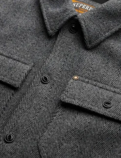 Wool Blend Herringbone Overshirt