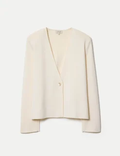 Wool Blend Knitted Jacket
