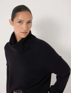 Wool Blend Roll Neck Cropped Jumper