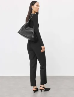 Wool Blend Slim Fit Ankle Grazer Trousers