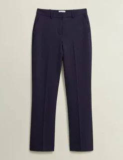 Wool Blend Straight Leg Trousers