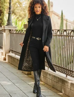 Wool Blend Tailored Coat