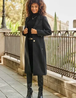 Wool Blend Tailored Coat