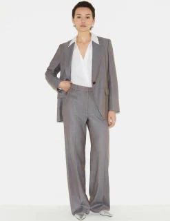 Wool Blend Tailored Single Breasted Blazer