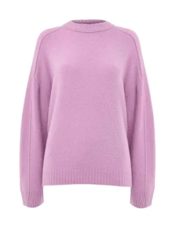 Wool Blend Textured Crew Neck Jumper