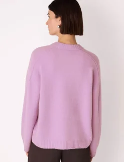 Wool Blend Textured Crew Neck Jumper