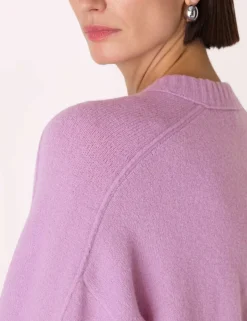 Wool Blend Textured Crew Neck Jumper