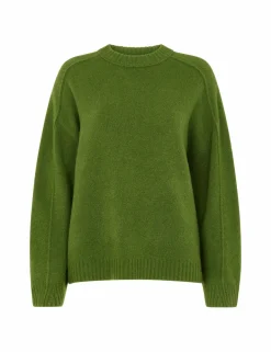 Wool Blend Textured Crew Neck Jumper