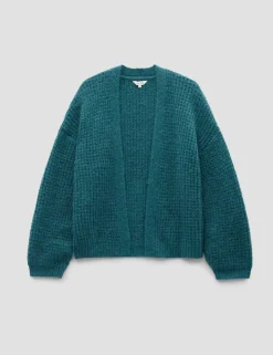 Wool Blend Textured Relaxed Cardigan