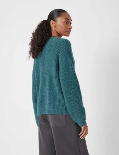Wool Blend Textured Relaxed Cardigan