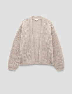 Wool Blend Textured Relaxed Cardigan