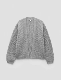 Wool Blend Textured Relaxed Cardigan