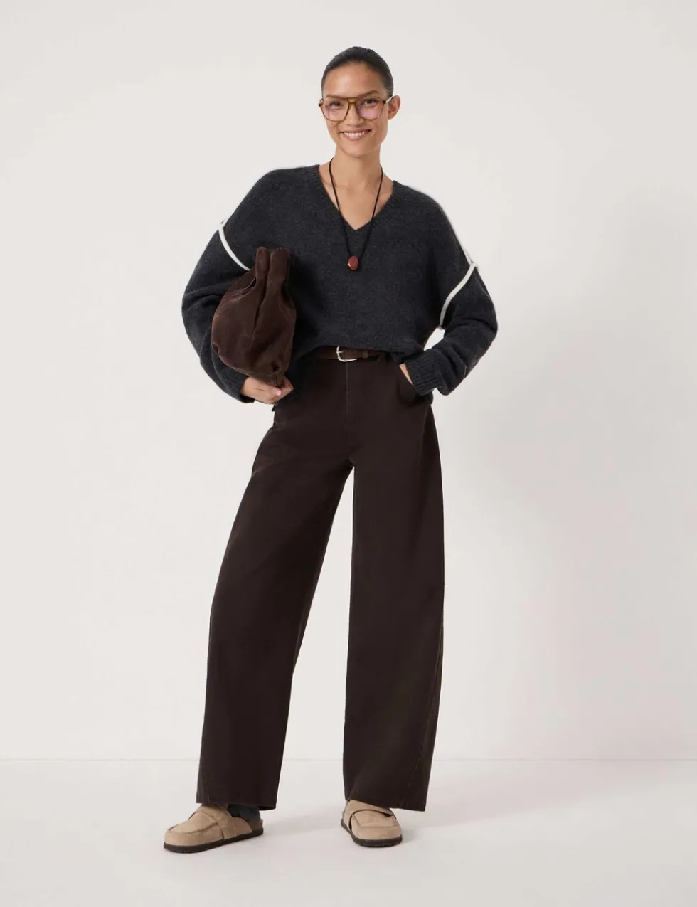 Wool Blend V-Neck Jumper