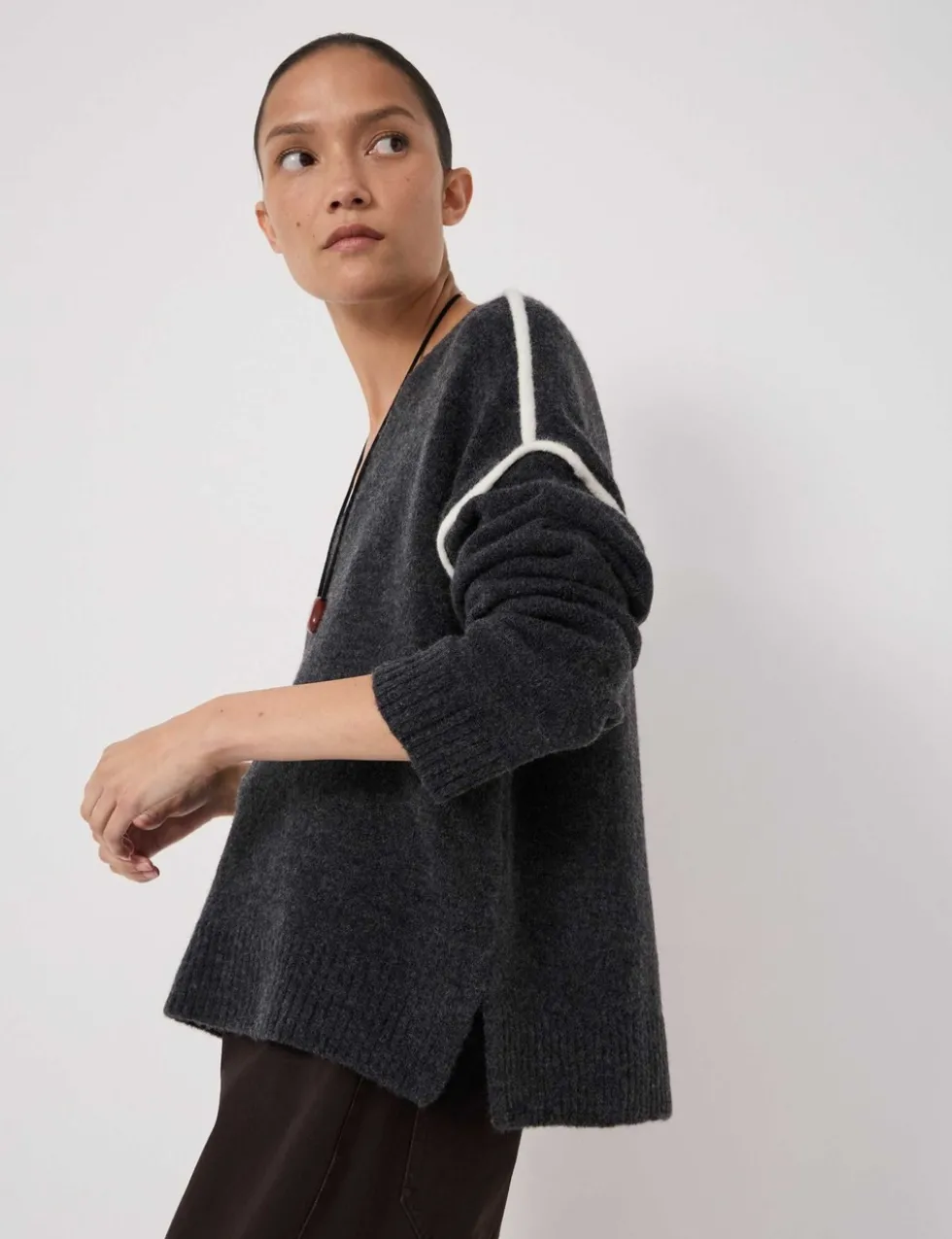 Wool Blend V-Neck Jumper