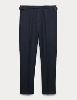 Wool Linen Blend Slub Suit Trousers