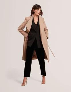 Wool Rich Belted Wrap Coat with Cashmere