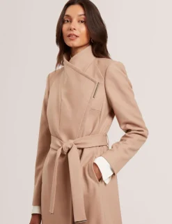 Wool Rich Belted Wrap Coat with Cashmere