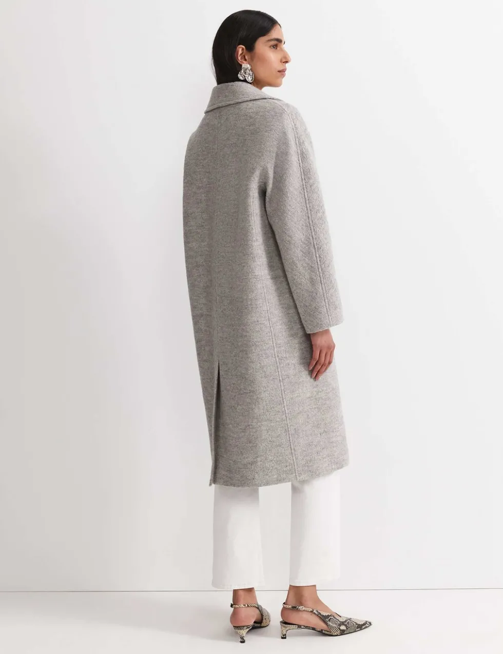 Wool Rich Bouclé Oversized Double Breasted Coat