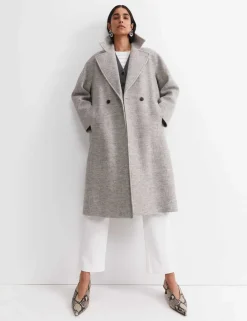 Wool Rich Bouclé Oversized Double Breasted Coat
