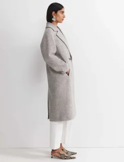 Wool Rich Bouclé Oversized Double Breasted Coat