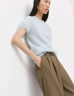 Wool Rich Brushed Knitted Top with Cashmere