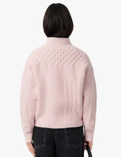 Wool Rich Cable Knit Roll Neck Jumper