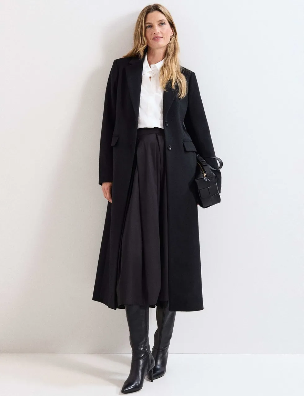 Wool Rich Collared Longline Coat