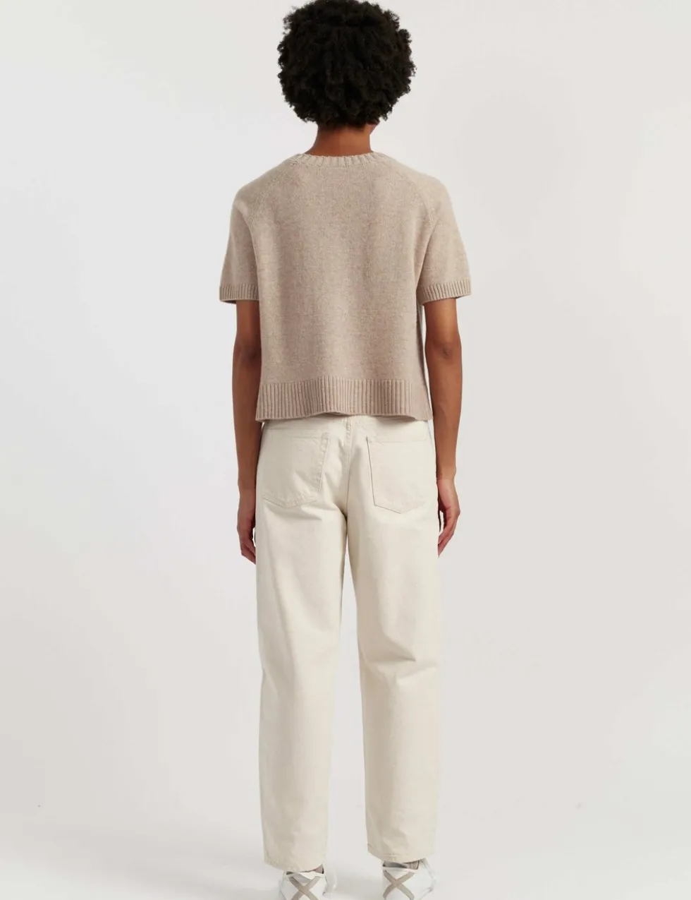 Wool Rich Crew Neck Cardigan with Cashmere