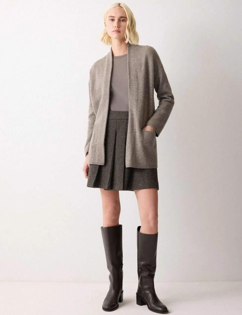 Wool Rich Edge to Edge Longline Cardigan