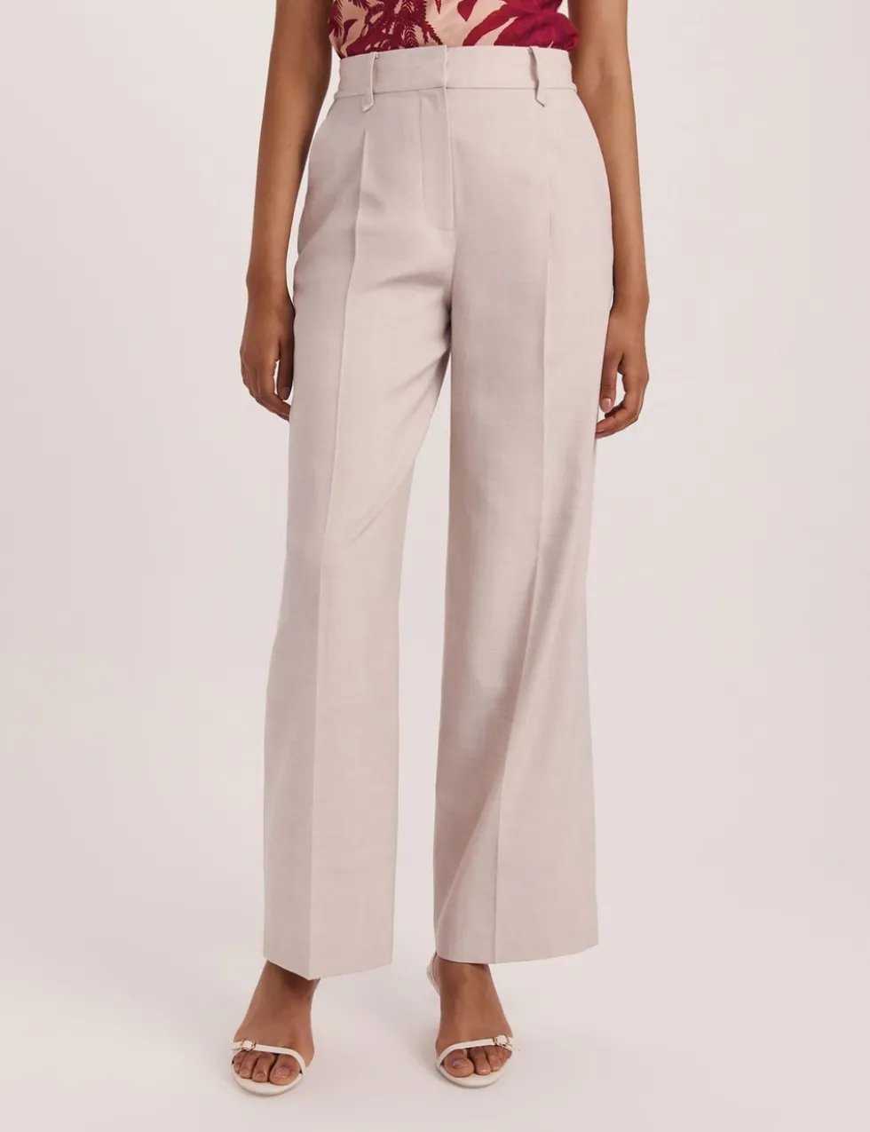 Wool Rich Pleat Front Straight Leg Trousers