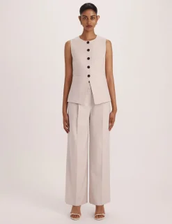 Wool Rich Pleat Front Straight Leg Trousers