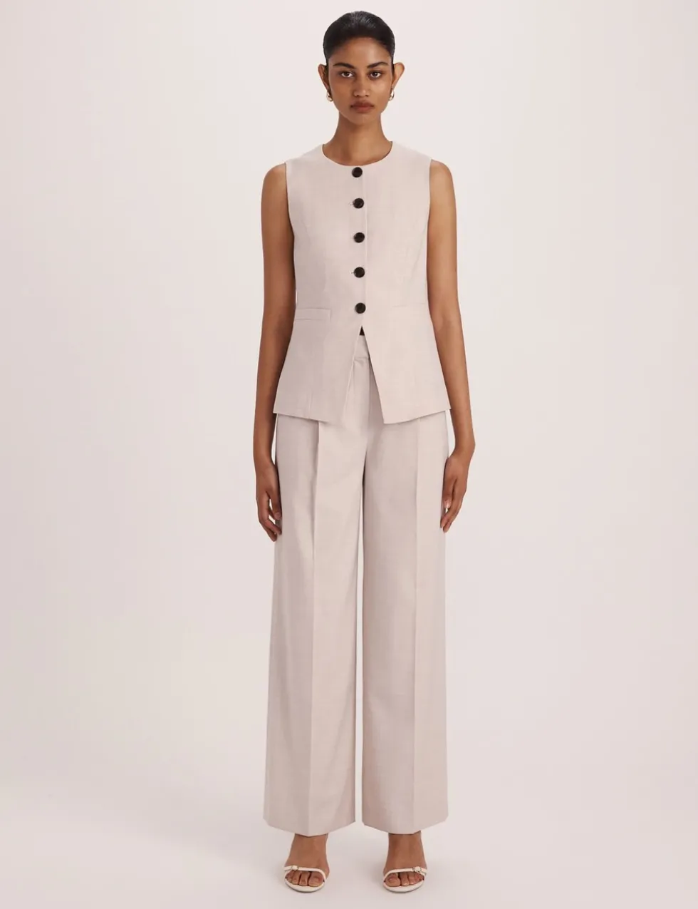 Wool Rich Pleat Front Straight Leg Trousers