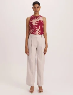 Wool Rich Pleat Front Straight Leg Trousers