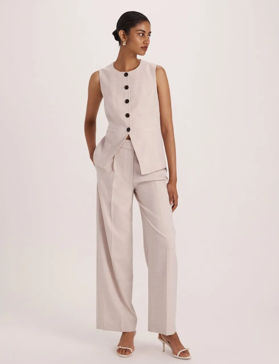 Wool Rich Pleat Front Straight Leg Trousers