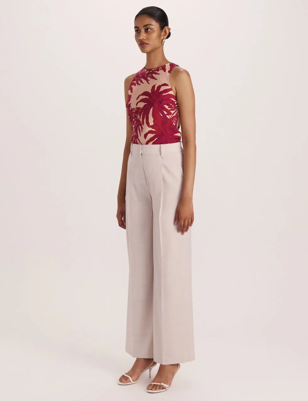 Wool Rich Pleat Front Straight Leg Trousers