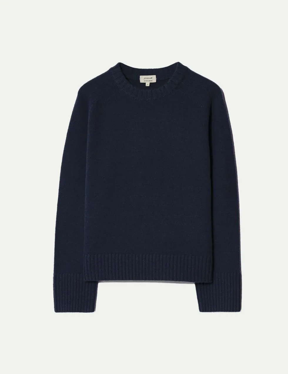 Wool Rich Saddle Crew Neck Jumper