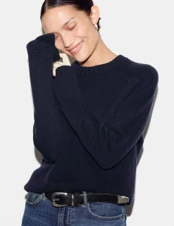 Wool Rich Saddle Crew Neck Jumper