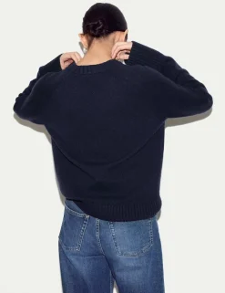 Wool Rich Saddle Crew Neck Jumper