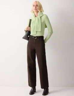 Wool Rich Saddle Crew Neck Jumper