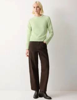 Wool Rich Saddle Crew Neck Jumper