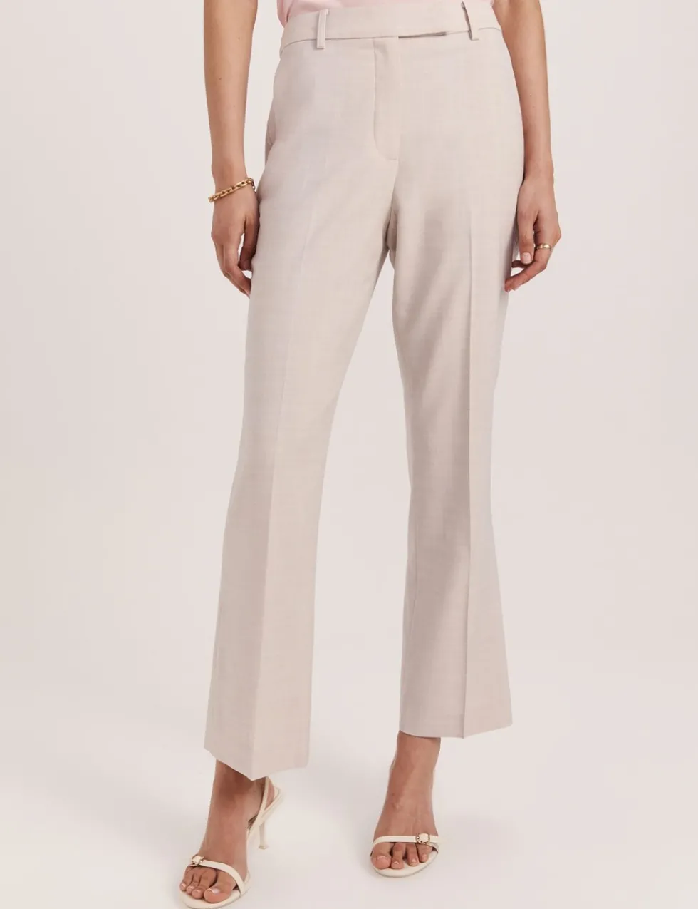 Wool Rich Straight Leg Cropped Trousers
