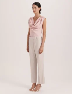 Wool Rich Straight Leg Cropped Trousers