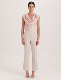 Wool Rich Straight Leg Cropped Trousers