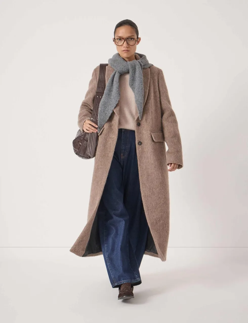 Wool Rich Textured Longline Coat