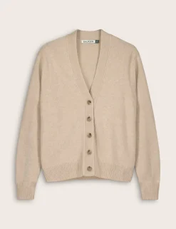 Wool Rich V-Neck Cardigan with Cashmere