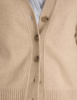 Wool Rich V-Neck Cardigan with Cashmere